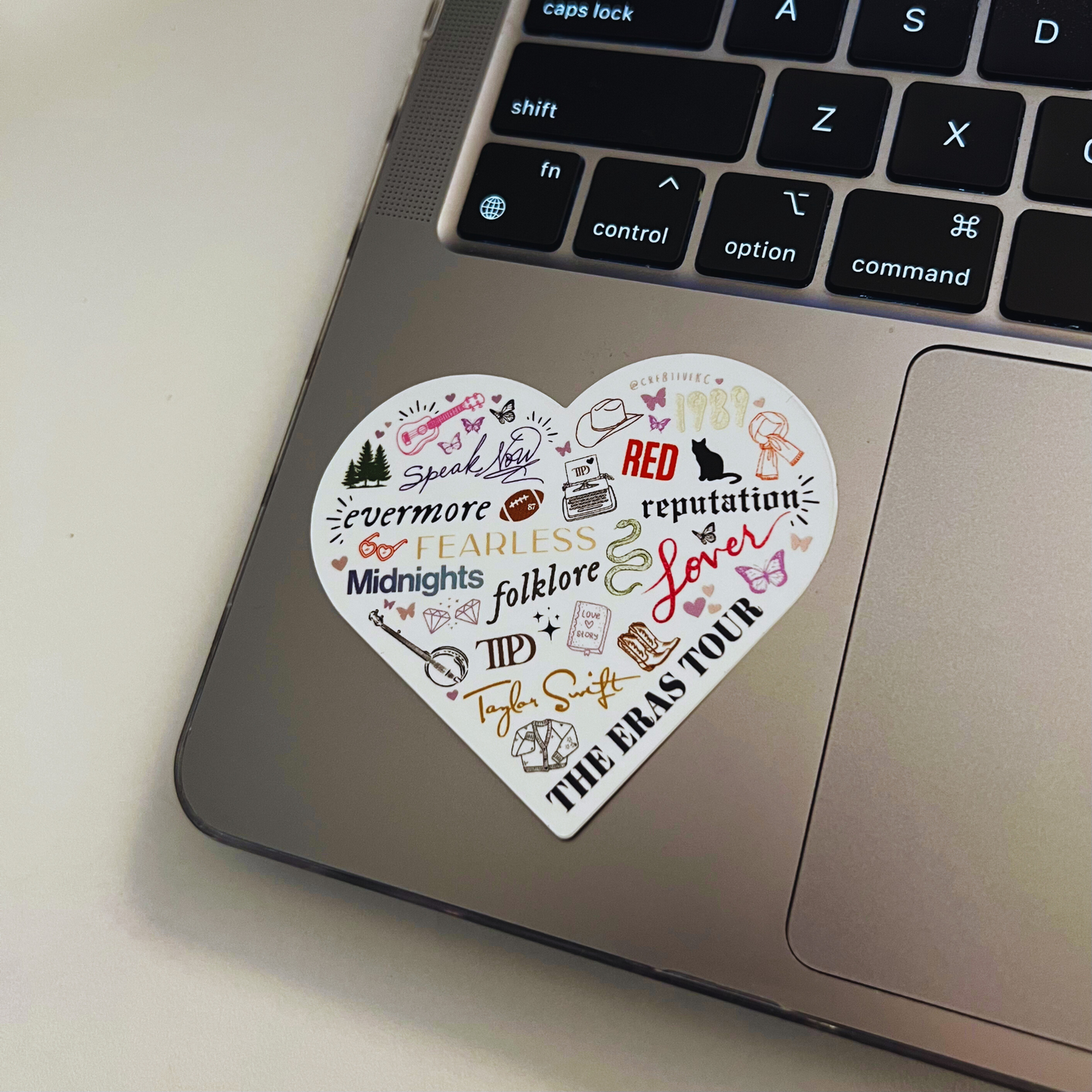 The Eras Tour Heart Matte Mirror Waterproof Sticker