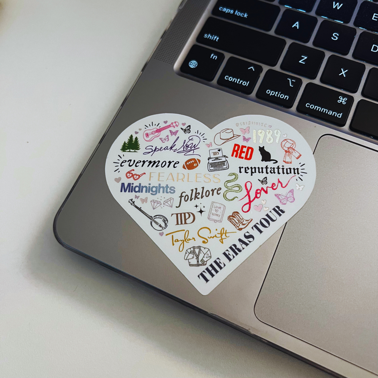The Eras Tour Heart Matte Holographic Waterproof Sticker