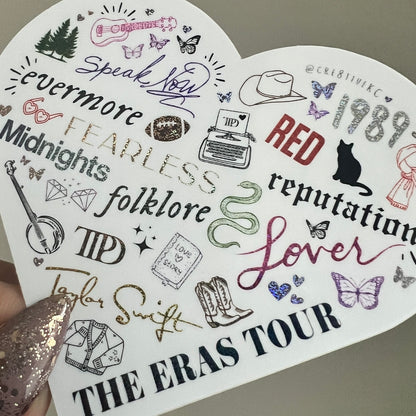 The Eras Tour Heart Matte Holographic Waterproof Sticker