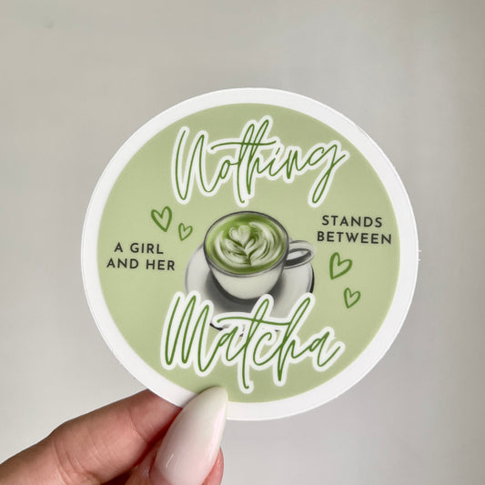 Matcha Tea Latte Lover Clear Waterproof Sticker