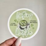 Matcha Tea Latte Lover Clear Waterproof Sticker