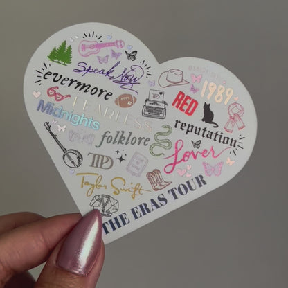 The Eras Tour Heart Matte Holographic Waterproof Sticker