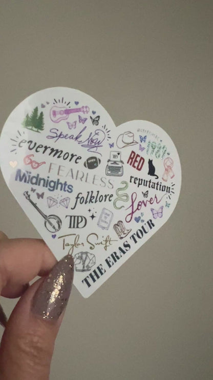 The Eras Tour Heart Matte Holographic Waterproof Sticker