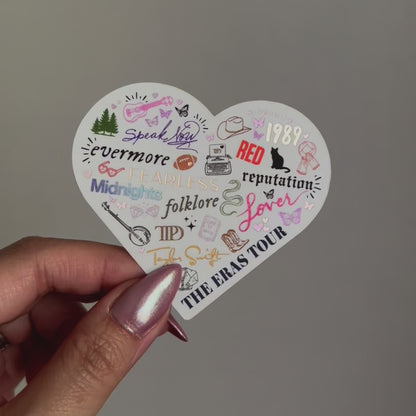 The Eras Tour Heart Matte Mirror Waterproof Sticker